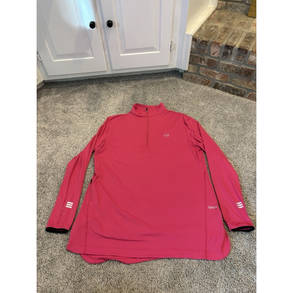 Veil Spark Pullover Womens XL Pink Quarter Zip Running Reflective Long Sleeve